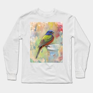 Painted Bunting Bird Long Sleeve T-Shirt